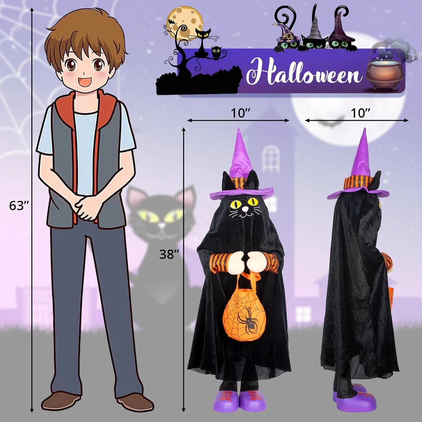 Halloween Decorative Porch 4-Pack Trick-or-Treat Jack-O-Lanterns
