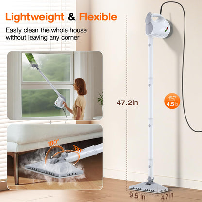 SCRUBWIZ 10-in-1 Steam Cleaner & Mop with Fast Heating