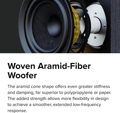 ELAC Debut 3.0 DB63-WN Bookshelf Speakers, Walnut (Pair) - 1” Aluminum Dome Tweeter & 6.5” Aramid Fiber Woofer - 2-Way Bass Reflex - 42Hz to 38KHz Response