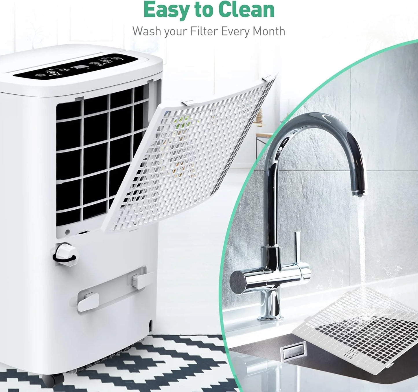 Portable Air Conditioners with Remote Control, 3-in-1 Free Standing Cooling AC Unit with Fan & Dehumidifier, Cools Room up to 700 sq.ft, Smart/Sleep Mode,3 Speed,Auto Swing,24H Timer