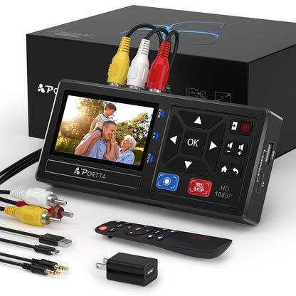 PORTTA VHS to Digital Converter with Remote - Video Recorder