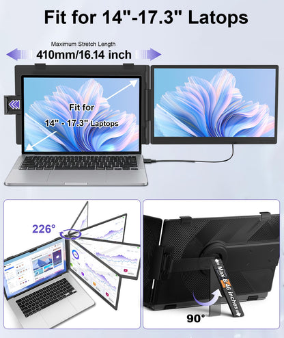 ORFIBZ Laptop Screen Extender 14" FHD 1080P Dual Monitor
