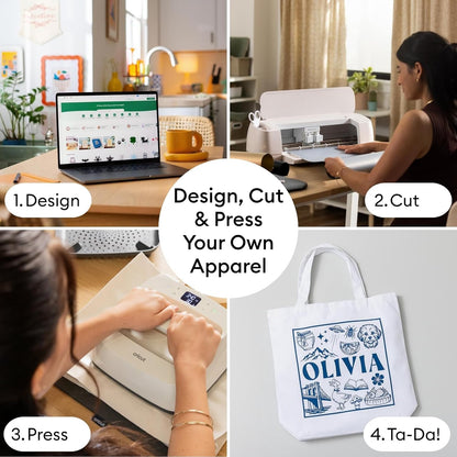 Cricut Maker 4 + EasyPress SE Heat Press Bundle - Cutting Machine with Infusible Ink, Vinyl & Tools for Professional Shirts & Custom Apparel