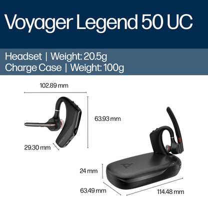 POLY Voyager Legend 50 UC Bluetooth Headset with Case