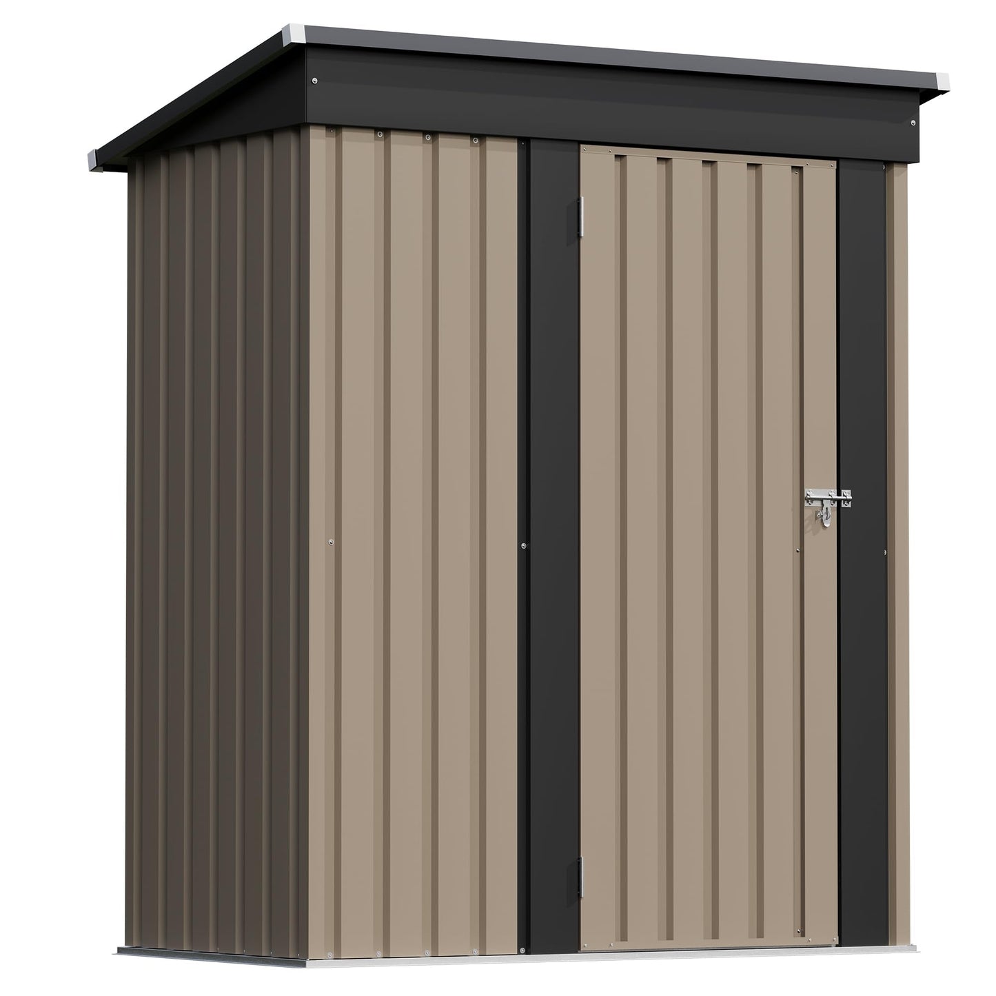 PATIOWELL 5x3 FT Outdoor Metal Storage Shed with Lockable Door