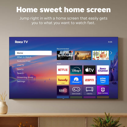 Roku Smart TV – 43-Inch Select Series, 4K HDR TV – RokuTV with Enhanced Voice Remote – Flat Screen LED Television with Wi-Fi for Streaming Live Local News, Sports, Family Entertainment