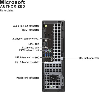 Dell Optiplex 7050 SFF Desktop PC Intel i7-7700 4-Cores 3.60GHz 32GB DDR4 1TB SSD WiFi BT HDMI Duel Monitor Support Windows 11 Pro Excellent Condition(Renewed)