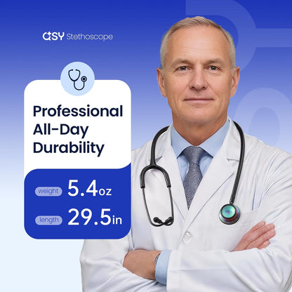 Stainless Steel Stethoscope, Dual-Frequency Diaphragm, Bell & Diaphragm & Pediatric Diaphragm, Noise-Reducing Silicone Ear Tips, Ideal for Doctors, Nurses, Students Use