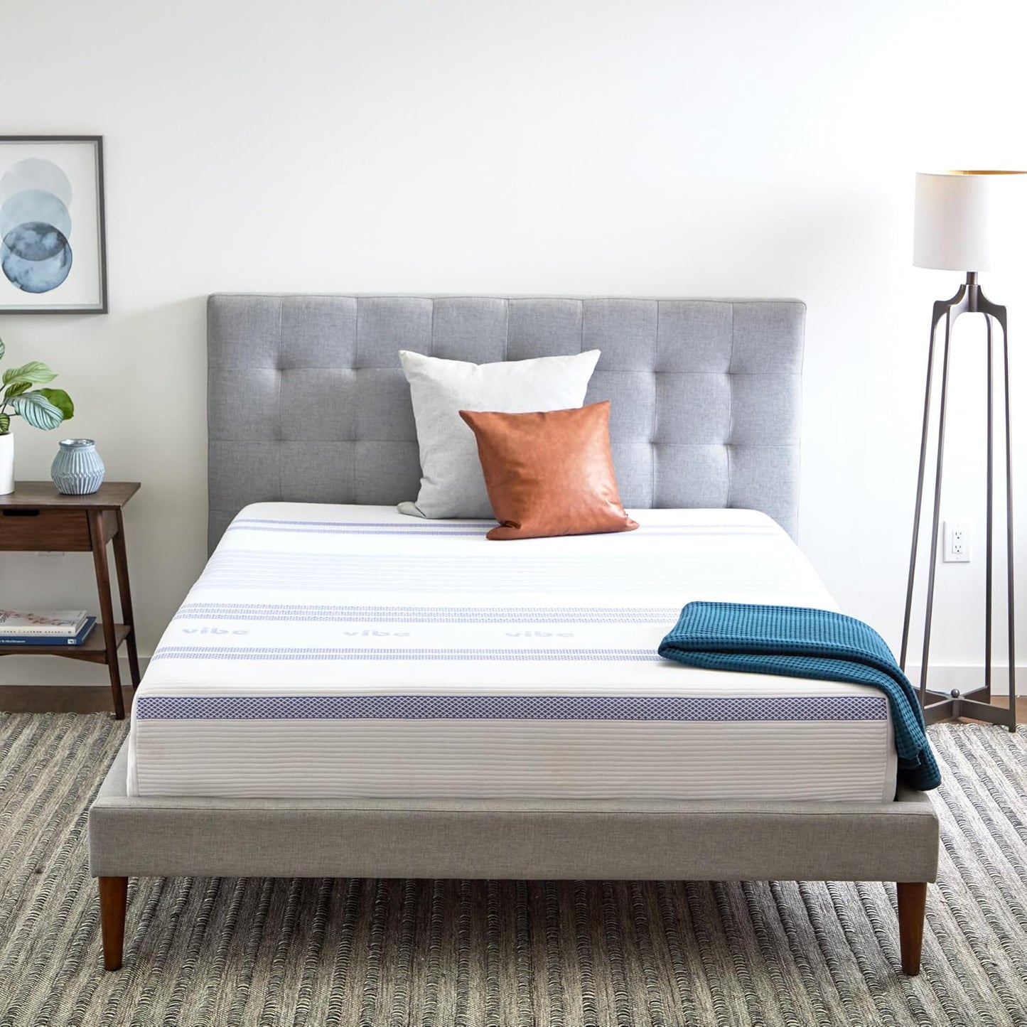 Vibe Gel Memory Foam Mattress, 12-Inch CertiPUR-US Certified Bed-in-a-Box, King, White