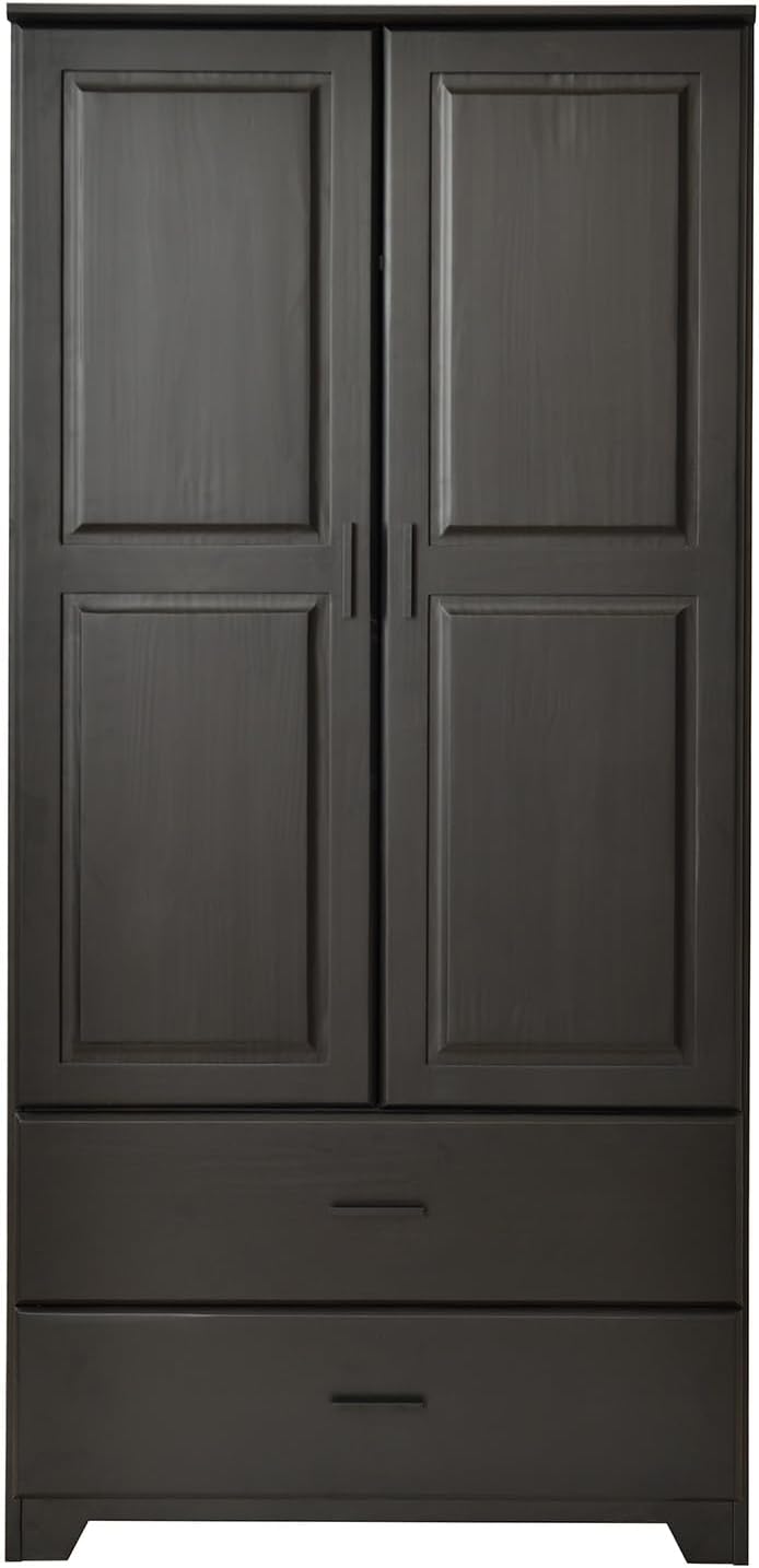 Woodpecker's Inc Solid Pine Wood Closet with Raised Doors (Black)