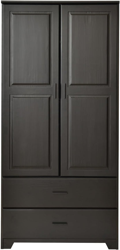 Woodpecker's Inc Solid Pine Wood Closet with Raised Doors (Black)