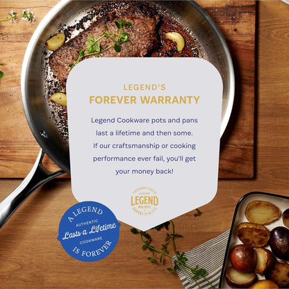 LEGEND COOKWARE 5-Ply Stainless Steel Cookware Set, 12-Piece Pots and Pans Set - Induction Compatible, Oven Safe 800°F - Non-Toxic, No Coatings - Built to Last Generations