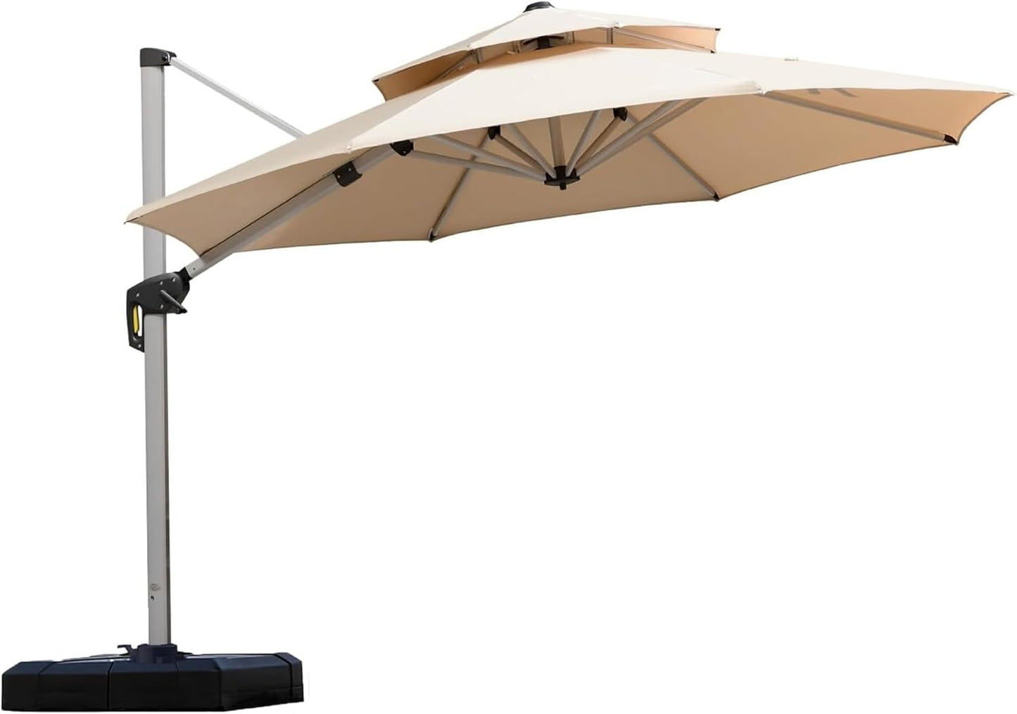 PURPLE LEAF 10 Feet Patio Umbrella Outdoor Round Umbrella Large Cantilever Umbrella Windproof Offset Heavy Duty Sun for Garden Deck Pool Patio, Beige