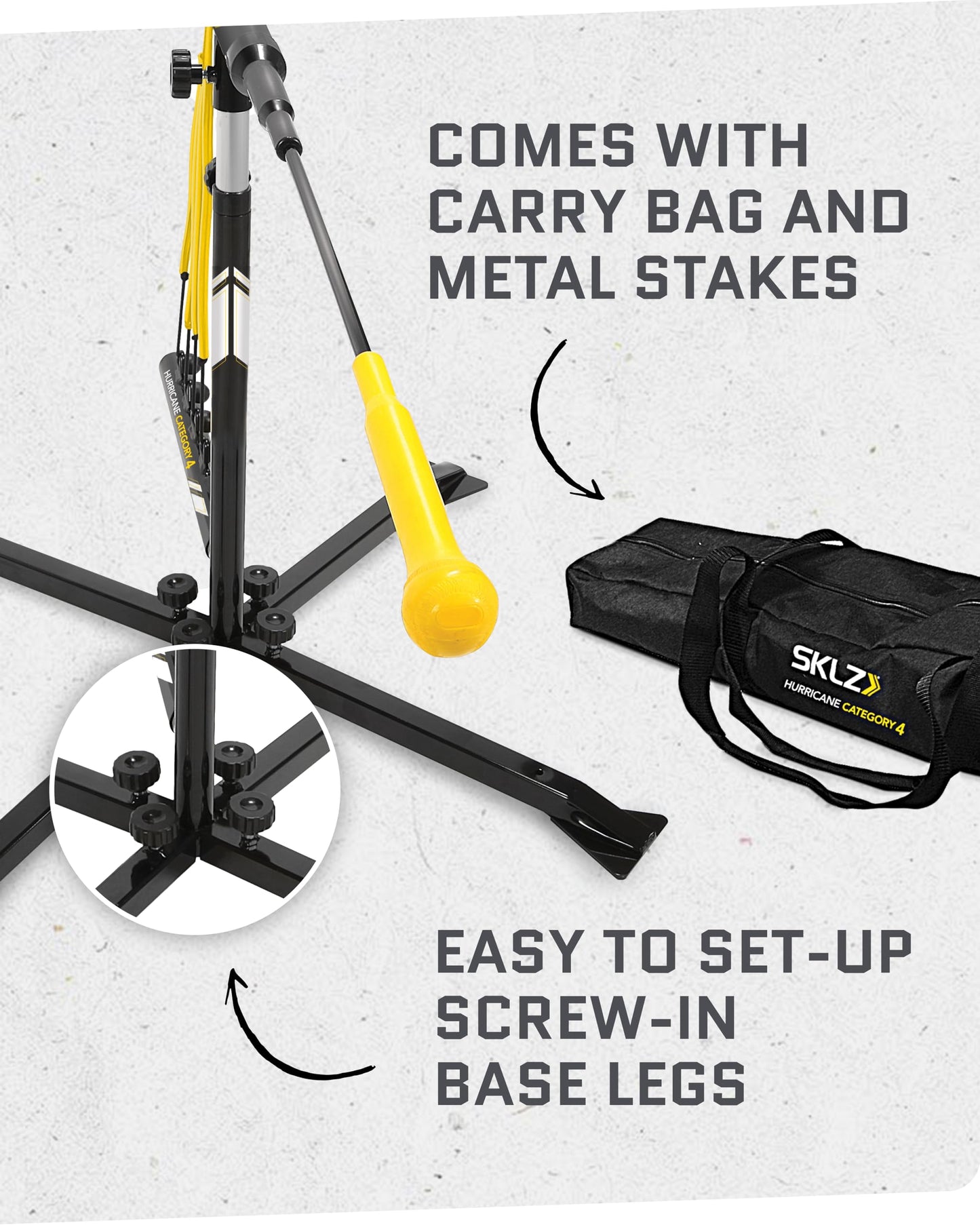 SKLZ Hurricane Baseball Swing Trainer - Adjustable Height