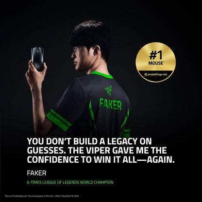 Razer Viper V3 Pro Wireless Esports Gaming Mouse: Symmetrical - 55g Lightweight - 8K Polling - 35K DPI Optical Sensor - Gen3 Optical Switches - 8 Programmable Buttons - 95 Hr Battery - White