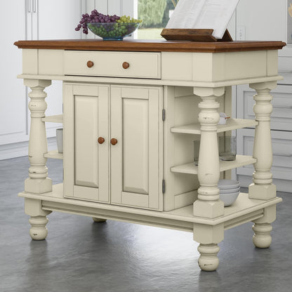 Homestyles Americana Antique Oak Island with Storage, 42"W
