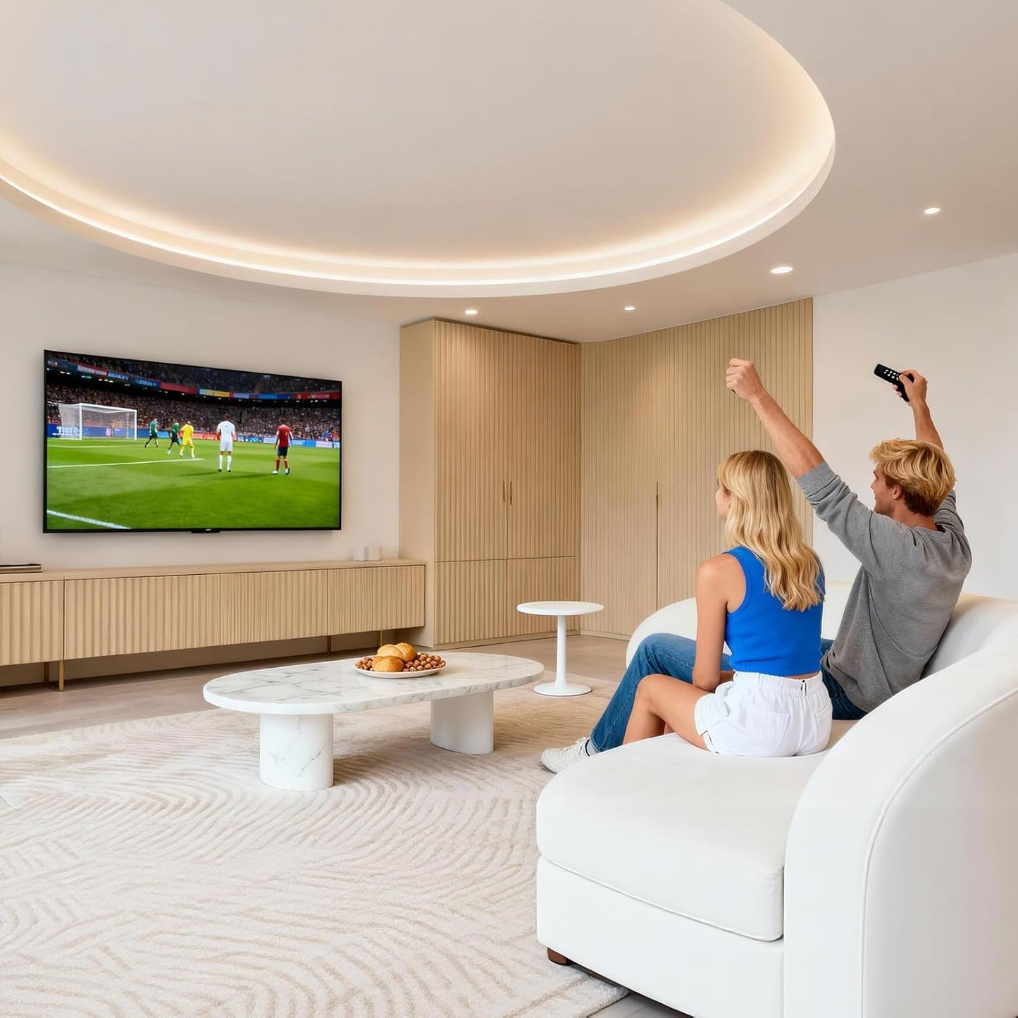 HOME VISION TV Wall Mount Fixed for Most 26-65 Inch Flat/Curved TVs with Max VESA 400X400mm up to 99Lbs Fits 16 Inch Wood Studs, Universal Low Profile Wall Mount TV Bracket, Space Saving HV8401