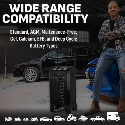 SCHUMACHER ELECTRIC Wheeled Manual 10A Car Battery Charger & Starter