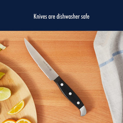 HENCKELS Statement Razor-Sharp 20-Piece Knife Set, Chef, Bread, German Engineered Knife Informed by over 100 Years of Mastery, Brown Block