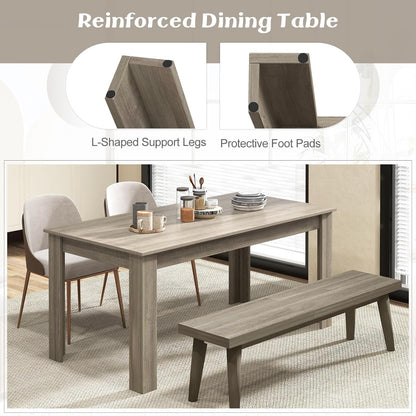 Giantex Large Farmhouse Dining Table - 63" L x 31.5" W x 30" H, 330LBS Capacity, Center Table for Living Room, Home Office, Kitchen, Dinette, Dinner, Oak