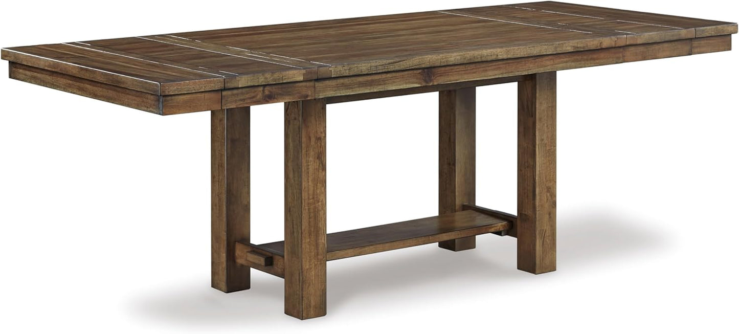 Signature Design by Ashley Moriville Rectangular Dining Extension Table, 2 Extension Leaves, Seats 8, 36" W x 86" D x 30.13" H, Wood & Acacia Veneer, Brown