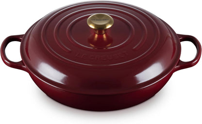 Le Creuset Enameled Cast Iron Signature Braiser, 3.5 qt., Garnet