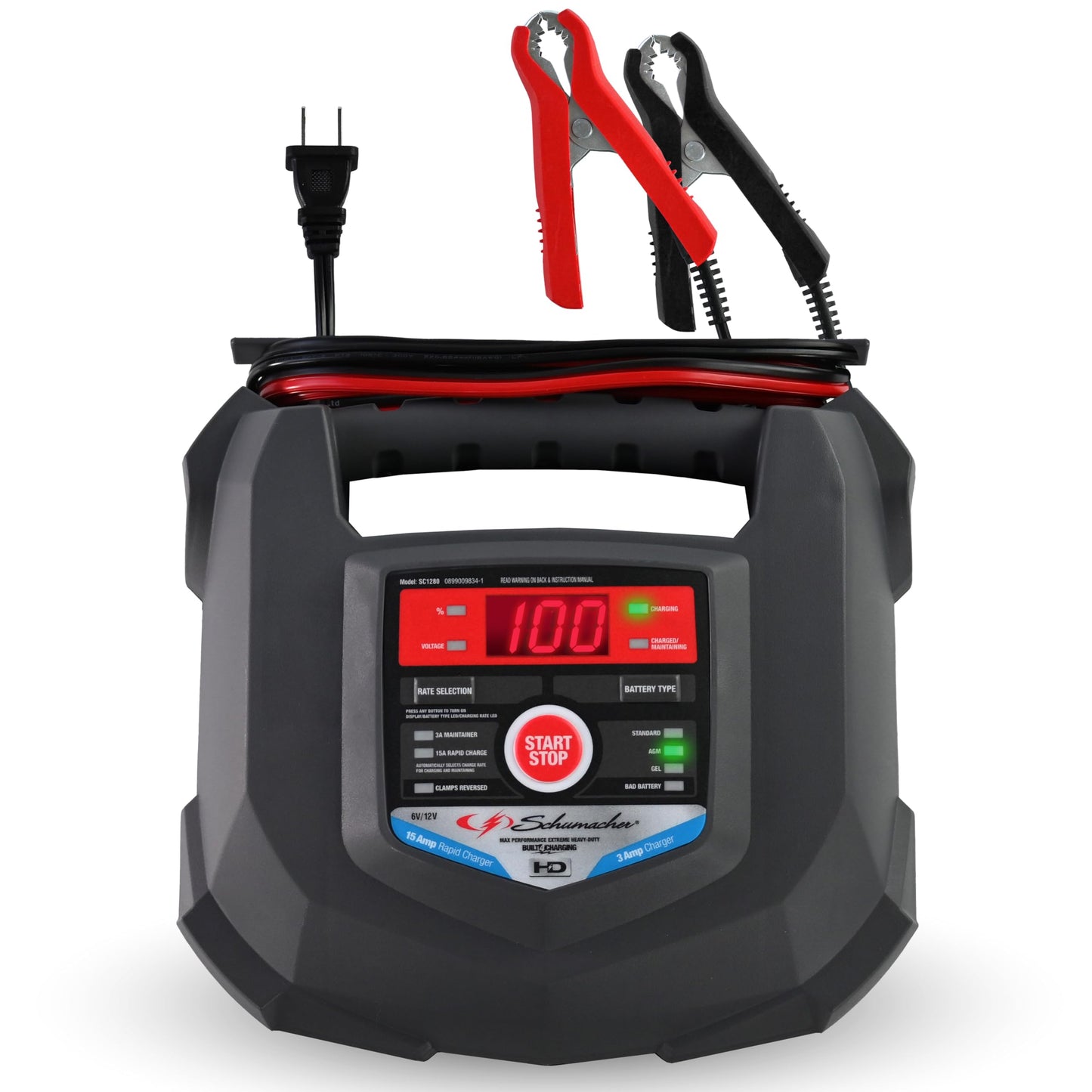 SCHUMACHER ELECTRIC 15A Car Battery Charger & Maintainer for 6V/12V