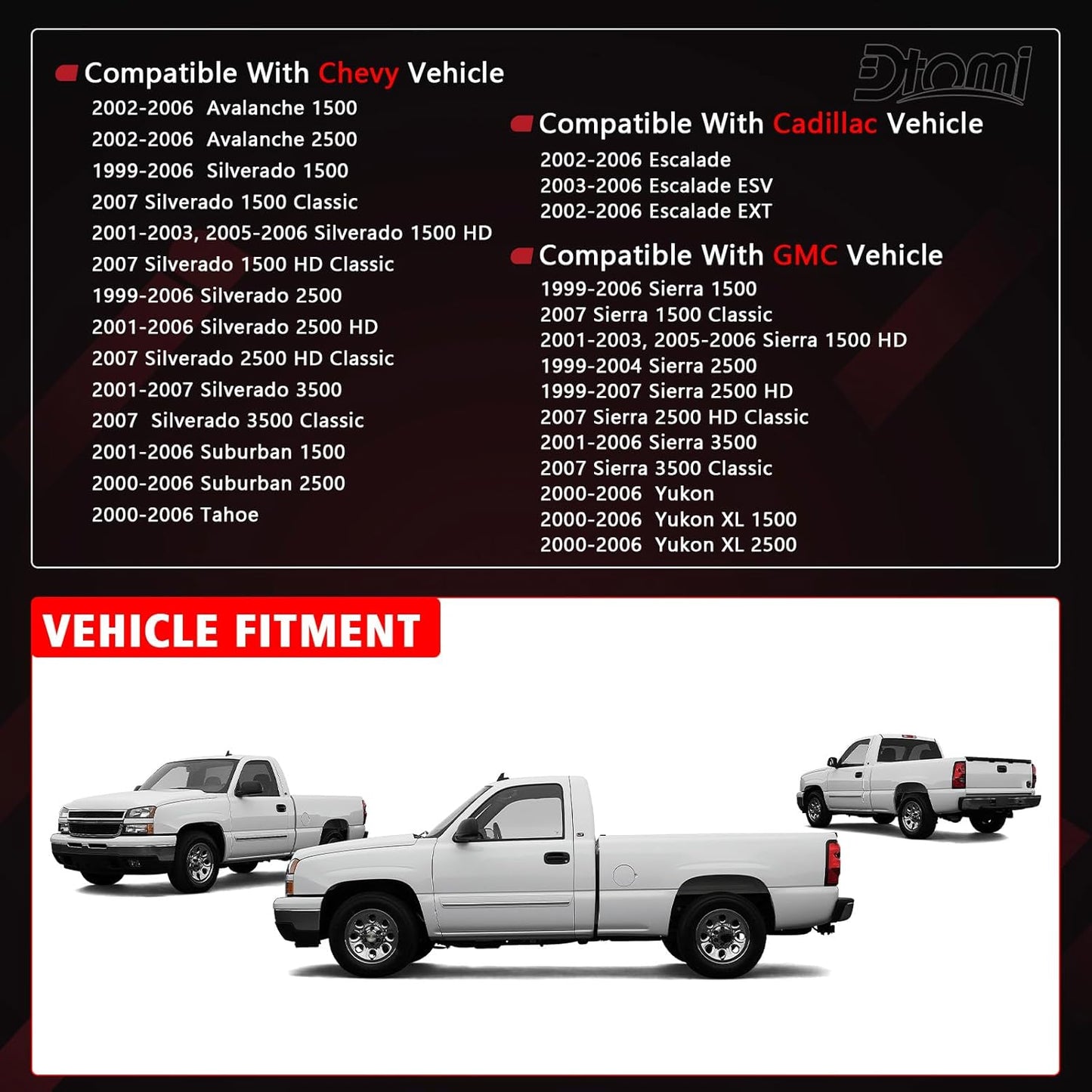 Exterior Door Handles, w/Lock Cylinders & Keys Compatible With Chevy GMC Cadillac Vehicle 1999-2007 Silverado Suburban Tahoe Avalanche, Sierra Yukon, Escalade Replaces# 15034985, 15034986 (2Pair)
