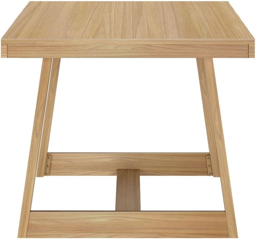 Plank+Beam 72 Inch Farmhouse Dining Table,Solid Wood Rustic Kitchen Table, for Dining Room, Home Office, Living Room Furniture, Easy Assembly, Blonde Wirebrush