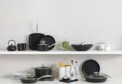 Scanpan Pro IQ 4.25 qt Nonstick Chef Pan with Lid - Compatible with All Cooktops, Induction Ready, Metal Utensil Safe, Oven Safe to 500°F, Dishwasher Safe