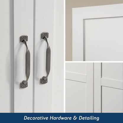 SAUDER White Finish Storage Cabinet / Pantry Cabinets