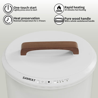 SAMEAT Heated Towel Warmer Bucket with Wood Handle