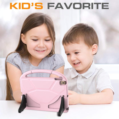 Kids Case for iPad 9th/8th/7th Generation, iPad 10.2 Kids Case with Built-in Screen Protector, Durable Shockproof Handle Stand Protective Cover for iPad 10.2 Inch 2021/2020/2019, Light Pink