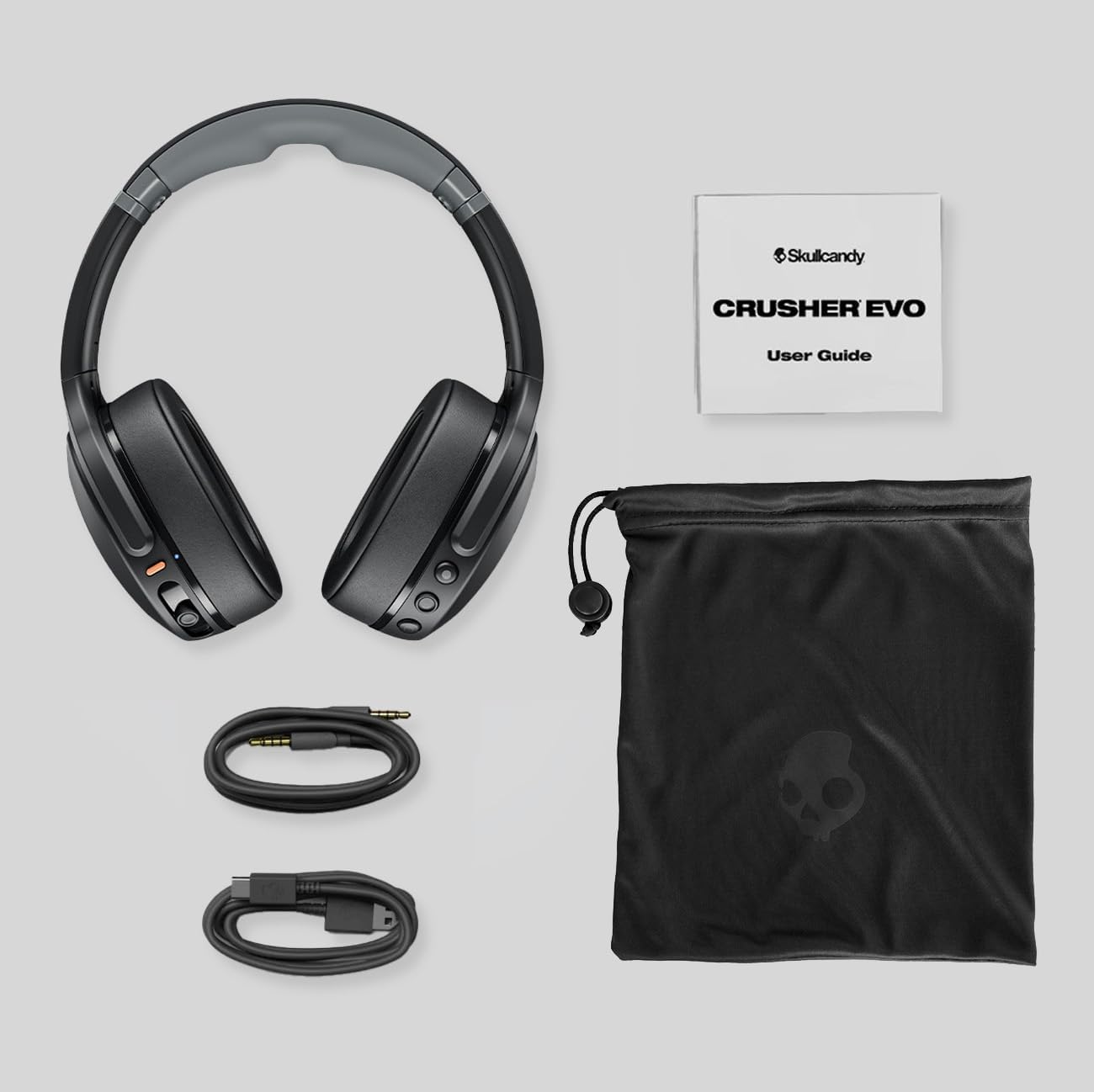 Skullcandy Crusher Evo Wireless Bluetooth Headphones with Multi-Sensory Bass, Noise Isolating Over-Ear Fit, Up to 40 Hours Battery, Microphone for iPhone Android - Realtree APX Black/Orange