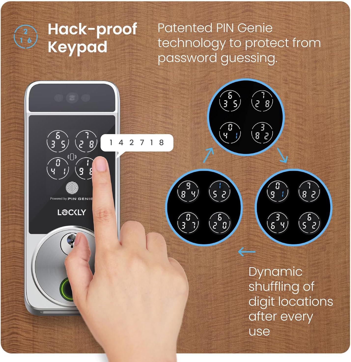 Lockly Visage Zeno Series Smart Lock, Facial Recognition & Fingerprint Keyless Entry Door Lock, Built-in Wi-Fi Deadbolt with Apple Home Key, PIN Genie Keypad, App Remote Control, Easy Installation