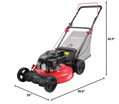 POWERSMART EasyGlide 21-Inch Gas Lawn Mower - 3-in-1 144cc