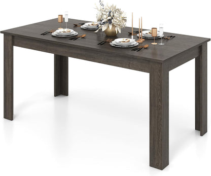 Giantex Dining Table, 63" L x 31.5" W x 30" H Large Farmhouse Center Table with 330LBS Capacity, Kitchen Table for Living Room, Home Office, Dinette, Dinner, Dining Room, Restaurant, Grey