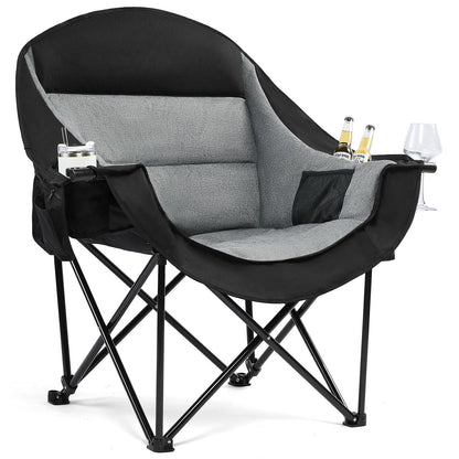 PUVASIA Oversized Camping Chair - Heavy Duty Padded Lawn Chair