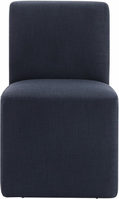 CHITA Dining Chairs with Casters Set of 4, FSC Certified Upholstered Armless Modern Rolling Dining Chairs with Rollers for Bedroom Reading Room Living Room, Insignia Blue