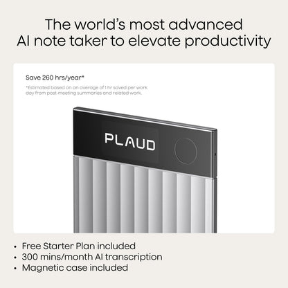 PLAUD Note Pro AI Voice Recorder - Transcribe, Summarize, App Control, 112 Languages