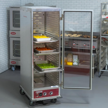 Kratos Full Size Commercial Non-Insulated Holding and Proofing Cabinet, Holds 36 Full Size Sheet Pans, Mobile, Clear Door, 120V, 1440W (28W-152)