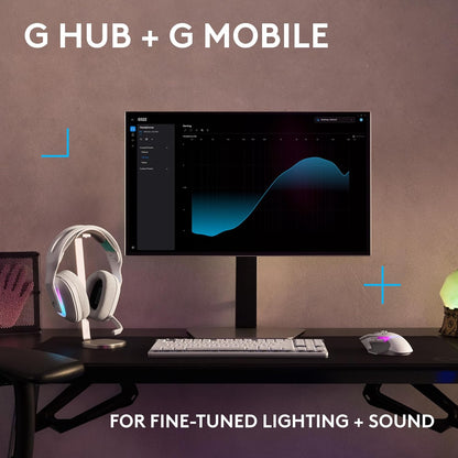 Logitech G522 Lightspeed Wireless Gaming Headset, Full-Band Mic, Advanced Audio, Tri-Connect (Lightspeed, Bluetooth, USB A to C), LIGHTSYNC RGB, for PC & Nintendo Switch/Switch 2 - White