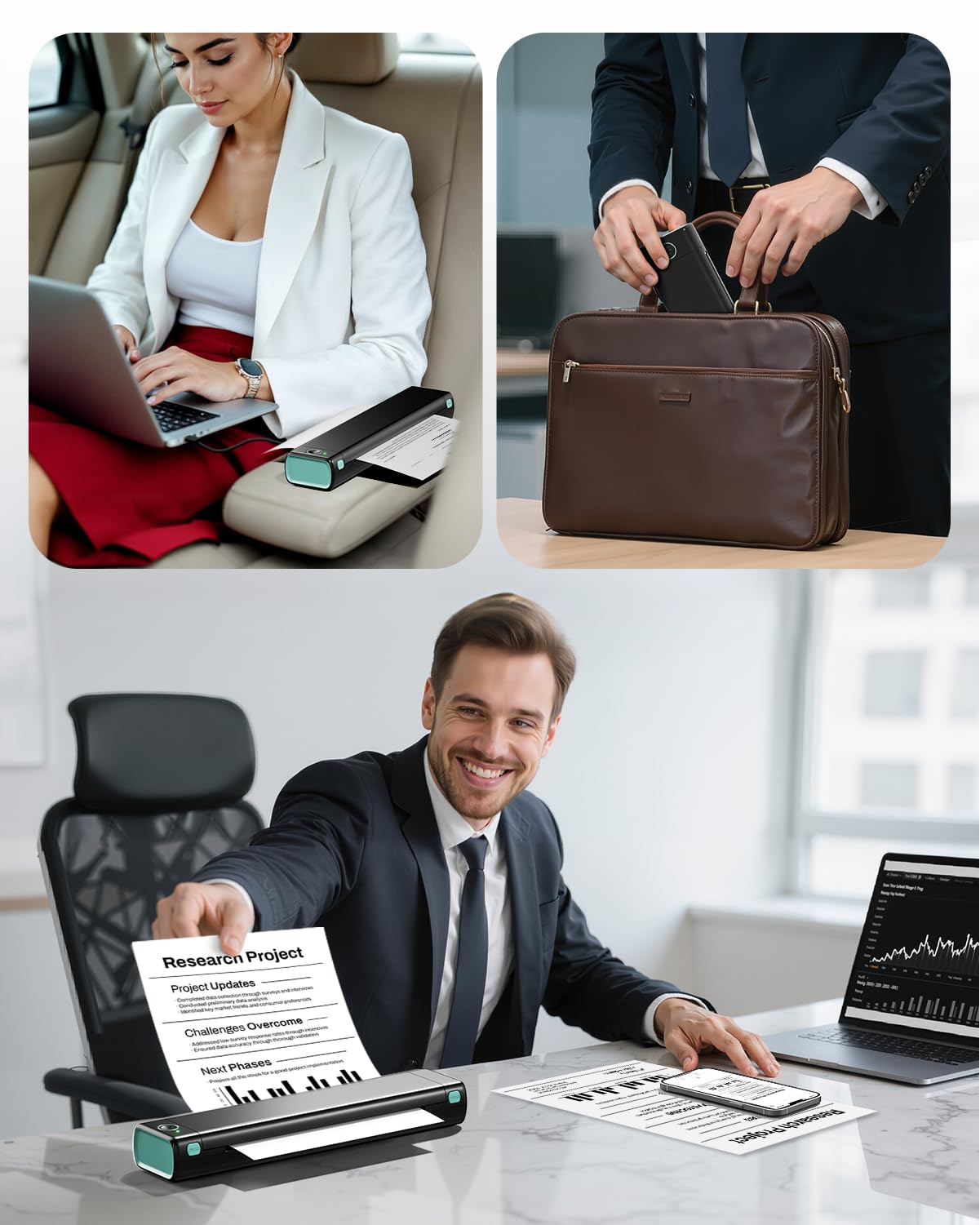 PHOMEMO Portable Wireless Bluetooth Thermal Printer for Travel