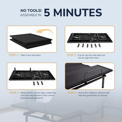 EGOHOME Twin XL Adjustable Bed Frame and 14 Inch Cooling Memory Foam Mattress, Wireless Remote Head and Foot Incline,12 inch Legs, Zero Gravity 38" x 80"