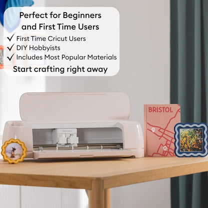 Cricut Maker 4 Starter Kit for Beginners - Smart Cutting Machine with Vinyl & Iron-On (HTV), Tools & Materials for Stickers, Shirts & DIY Crafts