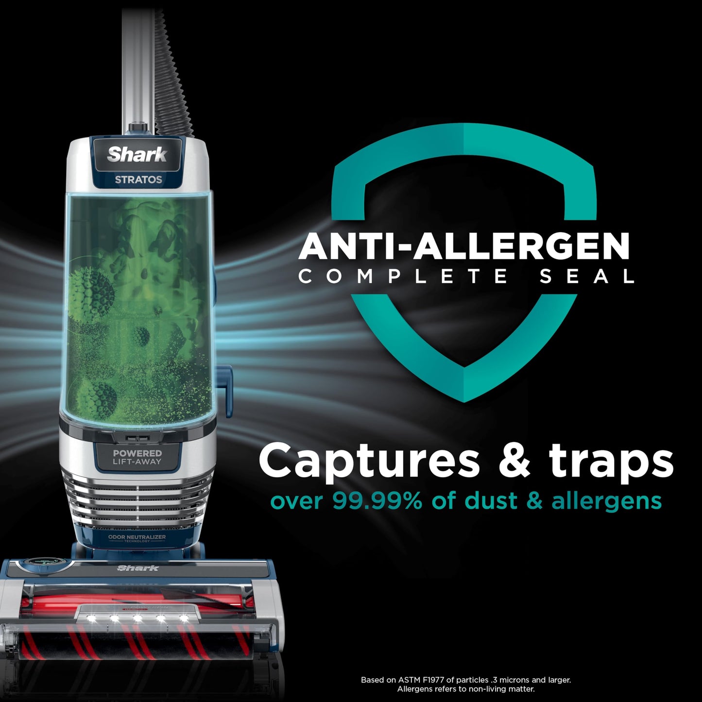 SHARK Upright Vacuum Stratos with DuoClean PowerFins Navy
