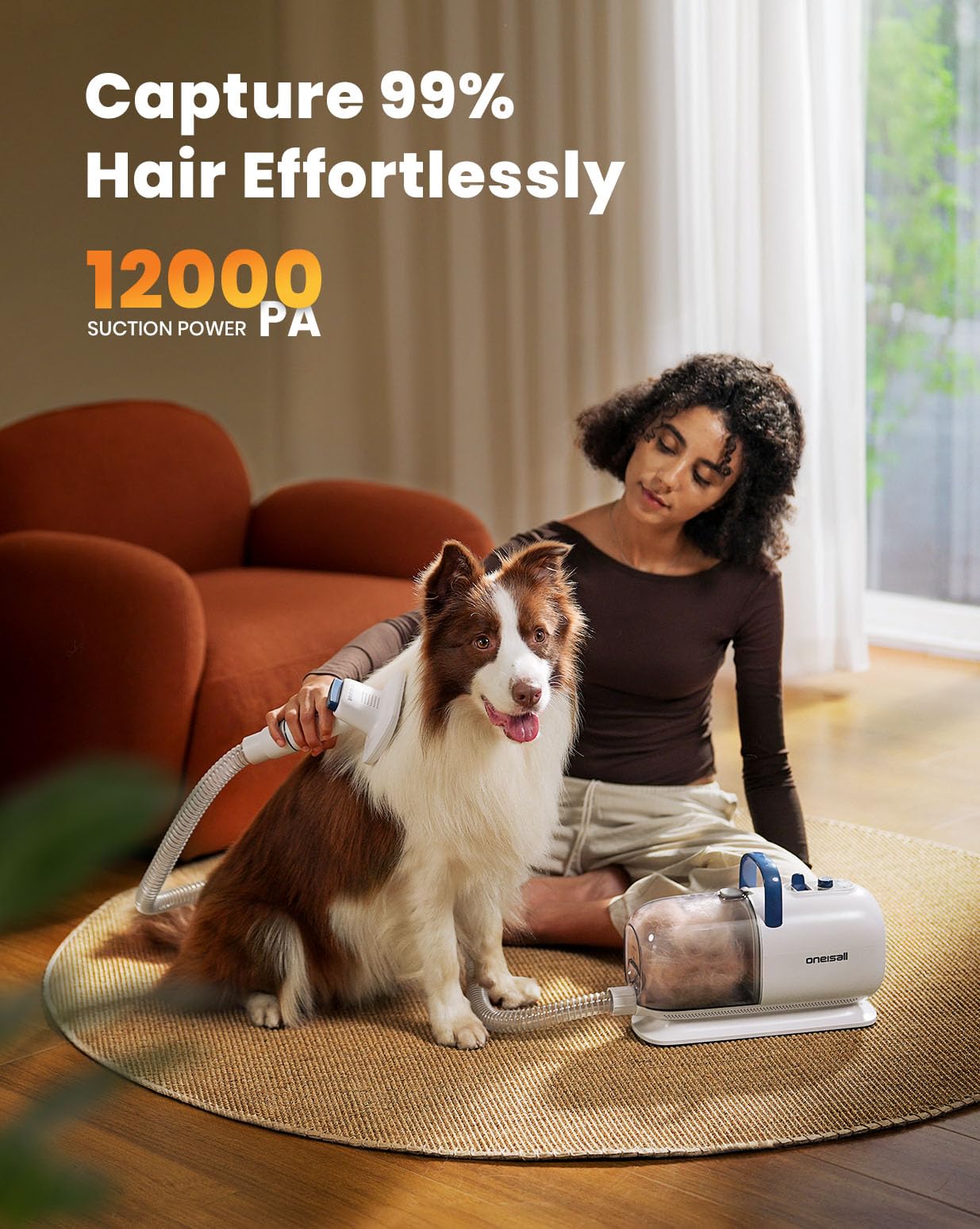 ONEISALL Dog Vacuum & Dryer for Shedding - 8 in 1 Grooming Kit