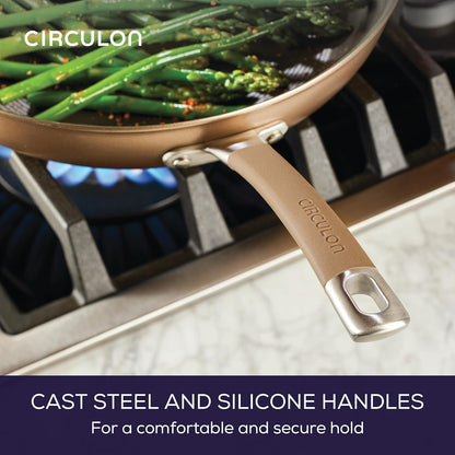 Circulon Premier Professional Hard Anodized Nonstick Cookware Induction Pots and Pans Set Nonstick, Home Essentials, 12-Piece, Bronze