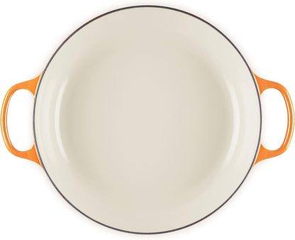 Le Creuset Enameled Cast Iron Signature Braiser 5 qt., Flamme Doree with Crucible Knob