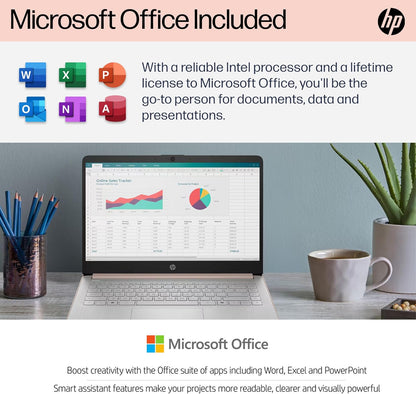 HP Flagship 14" Laptop Computer for 2026 Student Business, Win 11 Pro, Copilot AI, Intel CPU Up to 2.8GHz, 8GB RAM, 628GB Storage (128GB SSD+500GB Ext), Wi-Fi 6, HubxcelAccessory, MS Office, Rose Gold
